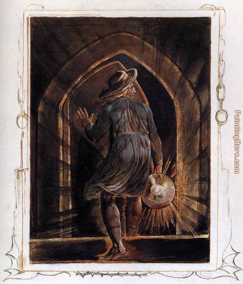 Los Entering the Grave painting - William Blake Los Entering the Grave art painting